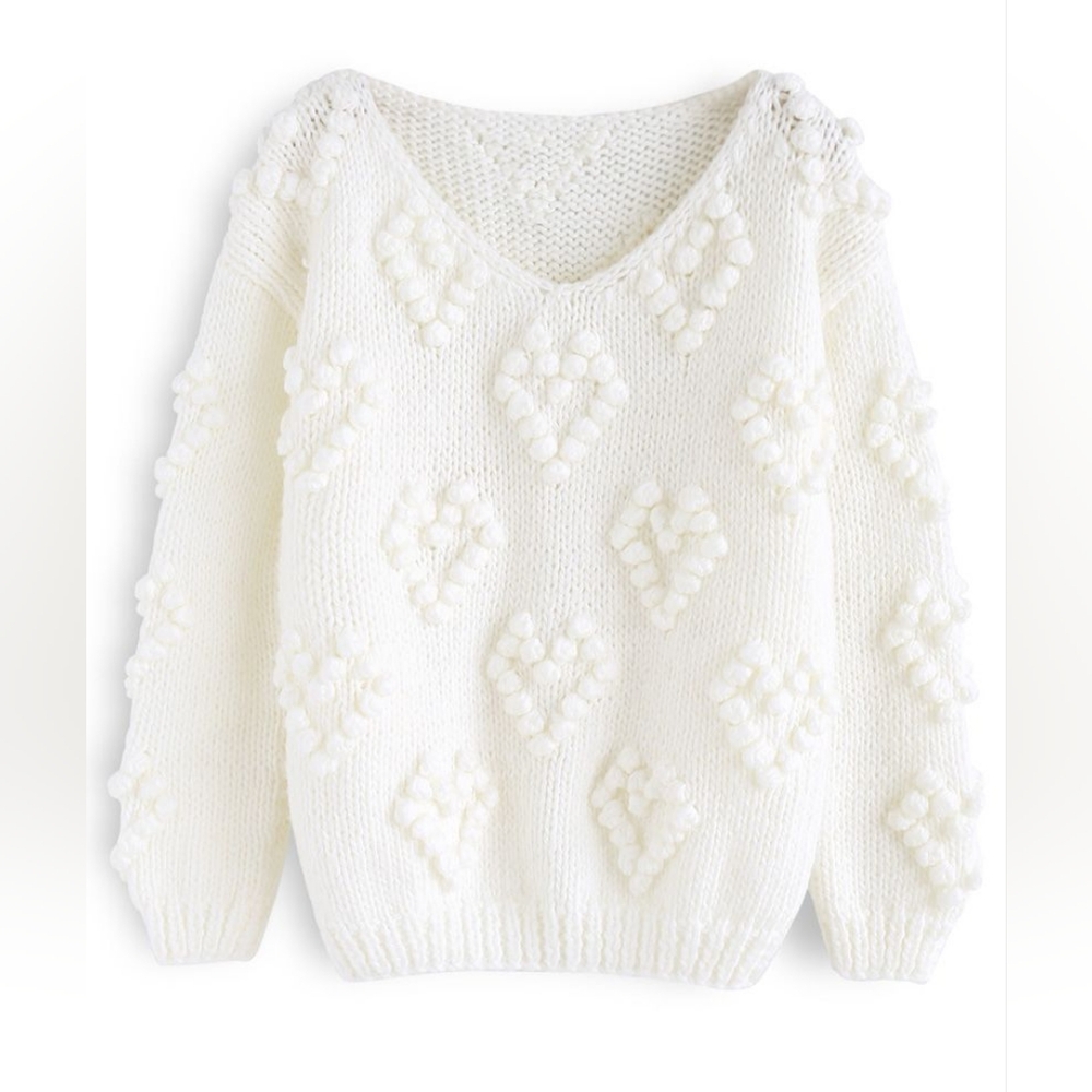 Cute Knit Your Love V-Neck Sweater 🤍 - Picture 6 of 10